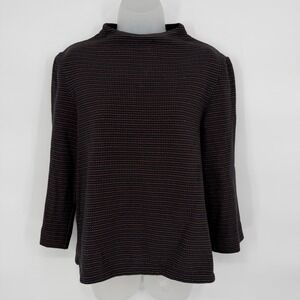 Seasalt Cornwall Sz 6 Jacquard Mockneck Stand Collar Sweatshirt Top 100% Cotton